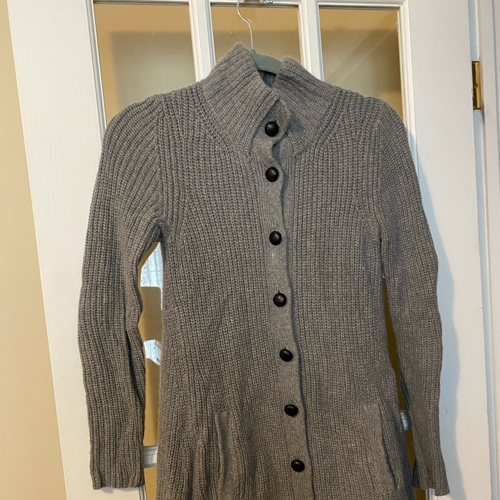 Theory button up tunic size small grey